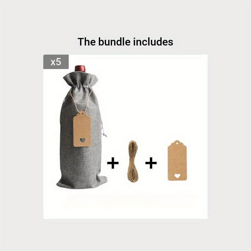 Reusable Wine Gift Bag with Drawstring & Label