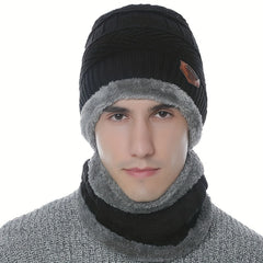 Winter Fishing Hat And Scarf Set Ear Protection Knitted Hat