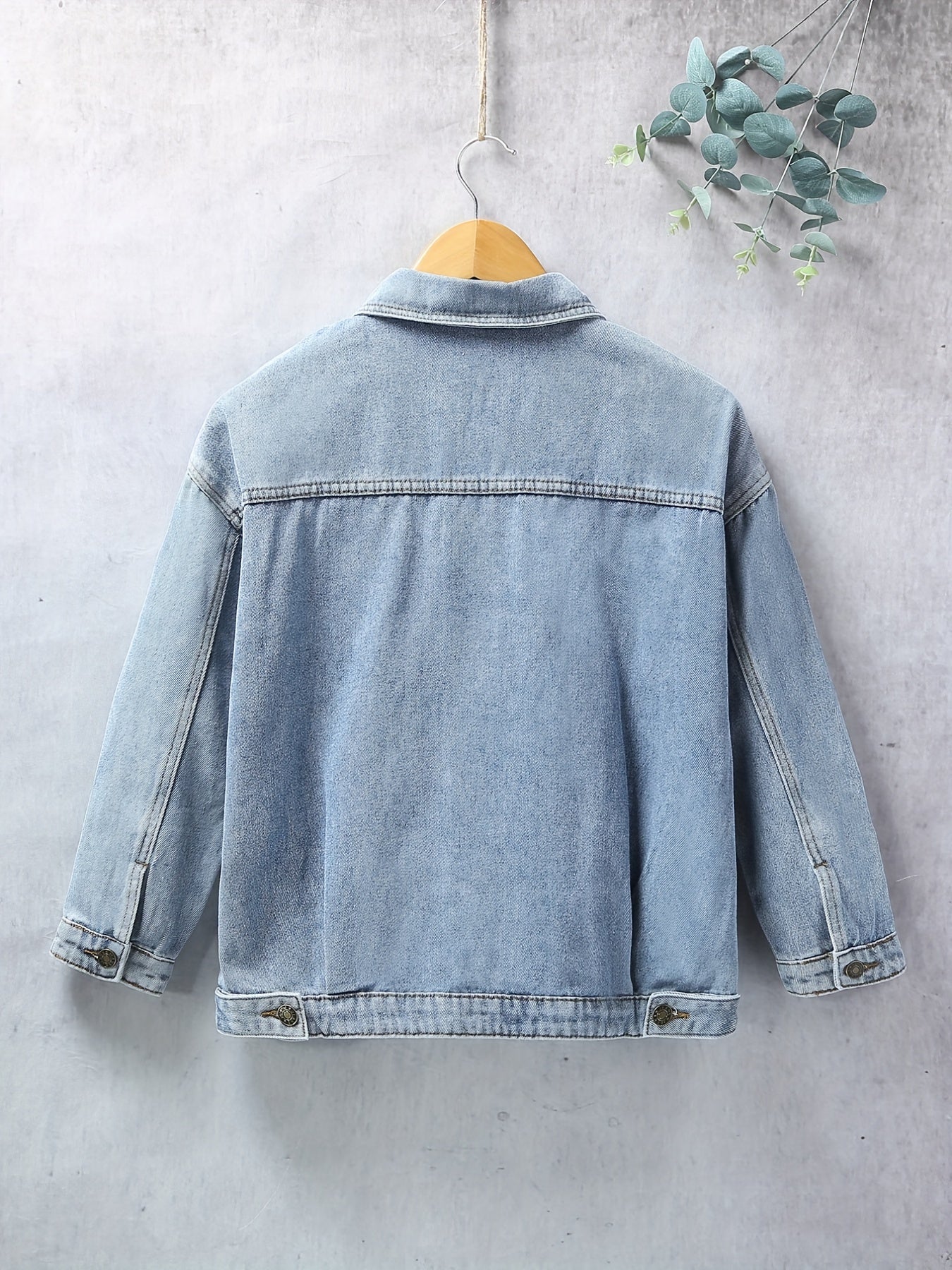 Boys Denim Jacket Camo Pocket Lapel Coat