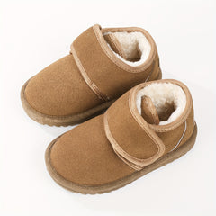 Girl's Solid Snow Boots Warm Fleece Cozy Non slip Ankle Boots