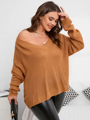 Criss Cross Cut Out Back Sweater Women's Plus