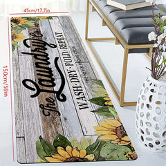 Sunflower Laundry Rug Runner Non Slip Entryway Runner Mat