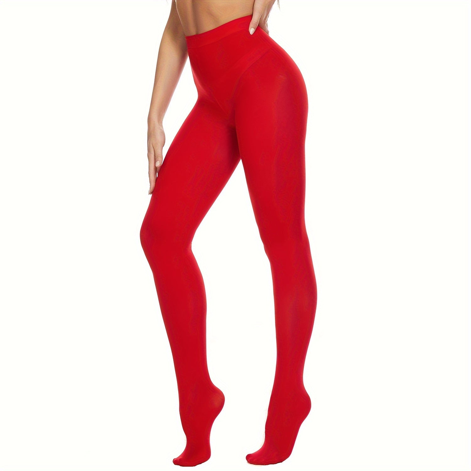 Opaque High Waist Slim Footed Pantyhose Women's Stockings