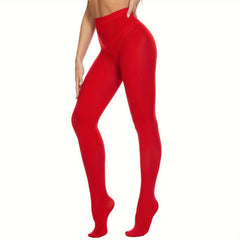 Opaque High Waist Slim Footed Pantyhose Women's Stockings