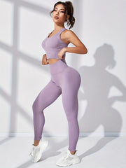Yoga Sports Set: Bra with Chest Pad & High Waist Leggings
