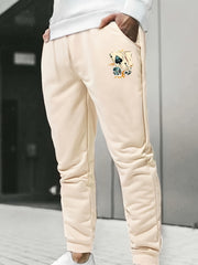 Men's Graphic Print Drawstring Elastic Waist Pants Casual Sweatpants
