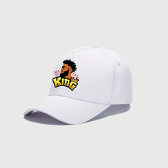 Printed KING Baseball Cap Casual Retro Cotton Adjustable Peaked Cap