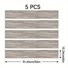 5pcs 6'' X 91 Wood Grain Floor Stickers Waterproof Self Adhesive Wall Stickers