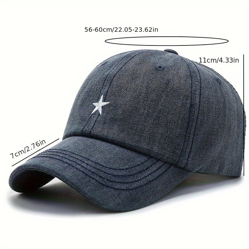 Unisex Breathable Baseball Cap With Star Embroidery