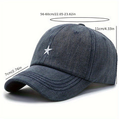 Unisex Breathable Baseball Cap With Star Embroidery