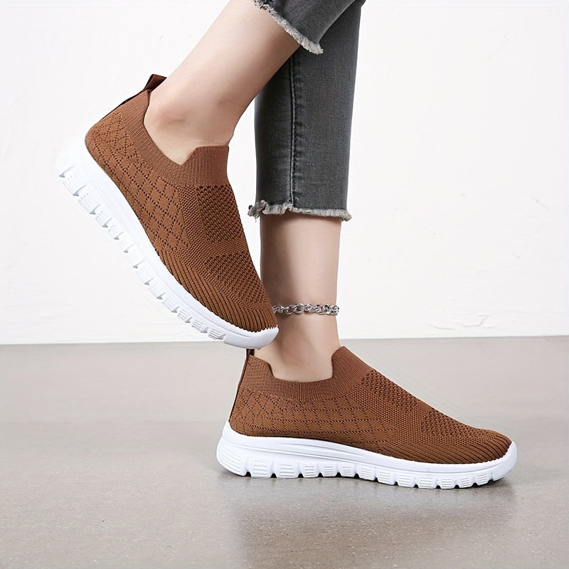 Women's Argyle Pattern Slip-On Running Shoes