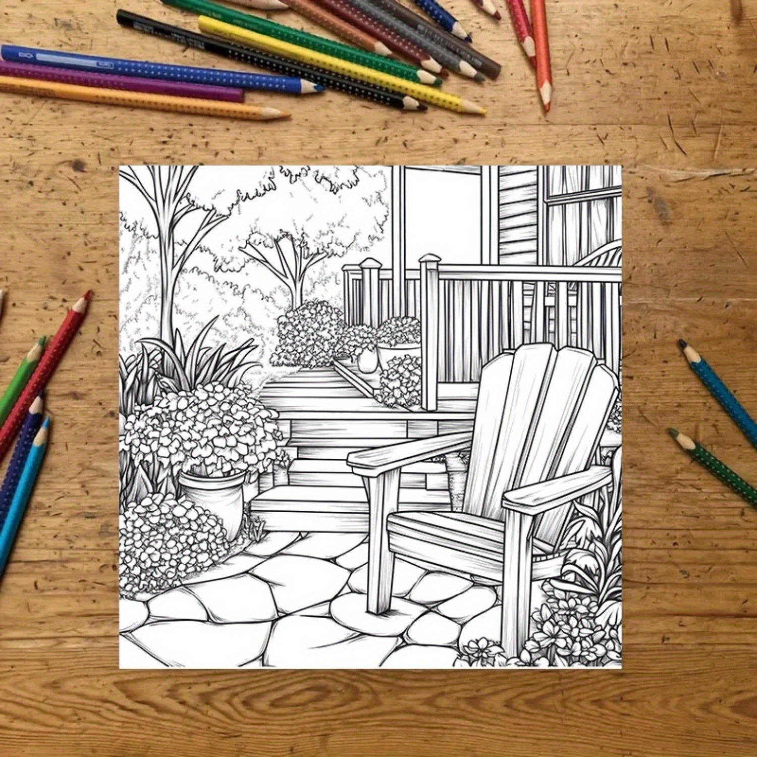 Whimsical English Garden Coloring Book - 22 Pages of Relaxing Illustrations