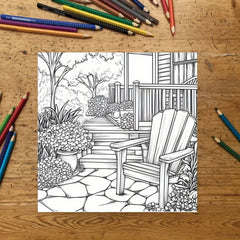 Whimsical English Garden Coloring Book - 22 Pages of Relaxing Illustrations