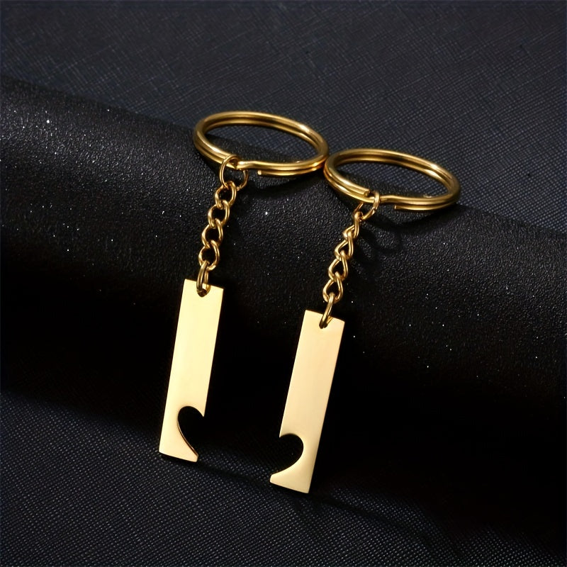 Personalized Stainless Steel Keychain - Name & Date Engraved