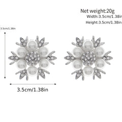Round Rhinestones Shoe Clip Faux Pearl Shoe Buckle Clips