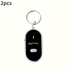 2pcs Sound Control Lost Key Finder Locator Keychain LED Light Torch