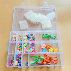 24-Grid Plastic Storage Box Transparent Detachable Tray Waterproof Dustproof