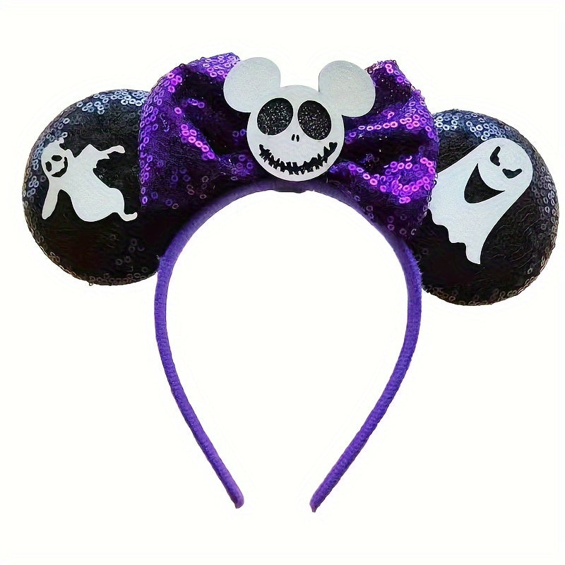 Mouse Ears Headband Bows Glitter Princess Decoration Cosplay Costume Girls