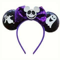 Mouse Ears Headband Bows Glitter Princess Decoration Cosplay Costume Girls