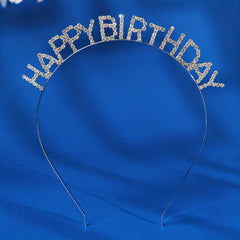 Happy Birthday Headband For Girls Princess Crown Rhinestone