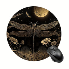 Vintage Dragonfly Round Mouse Pad