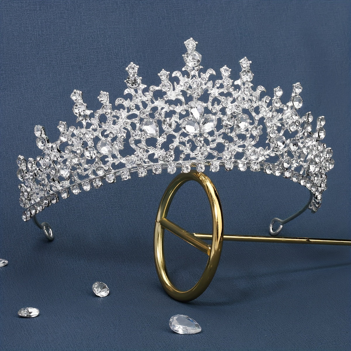 Rhinestone Crown Tiara Headband Baroque Style Bridal Hair Accessory