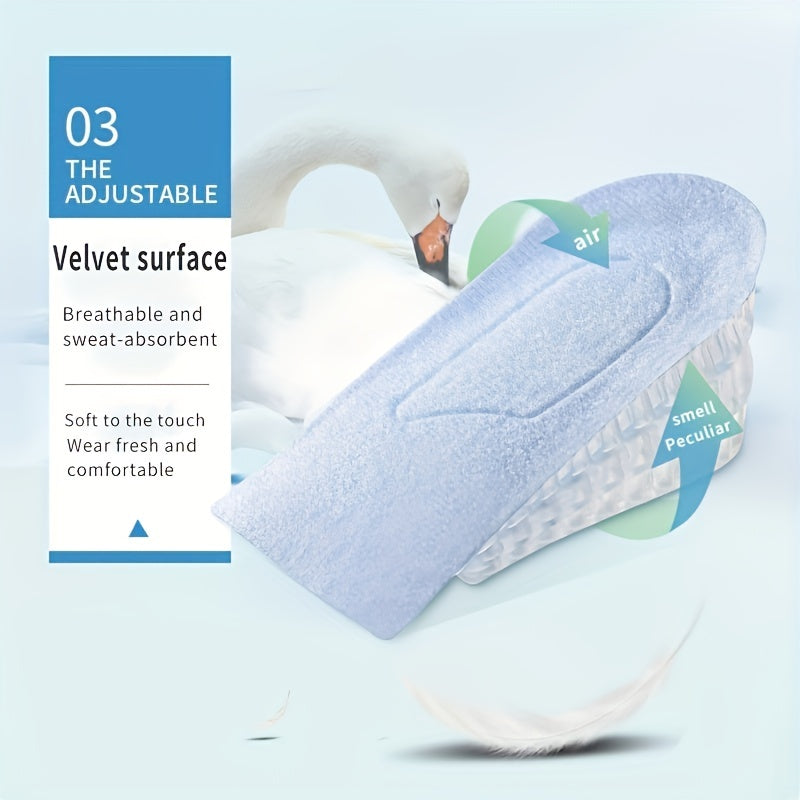 Invisible Height Increase Insoles For Women Men Half Insole 3 Layer Air Up Lifts