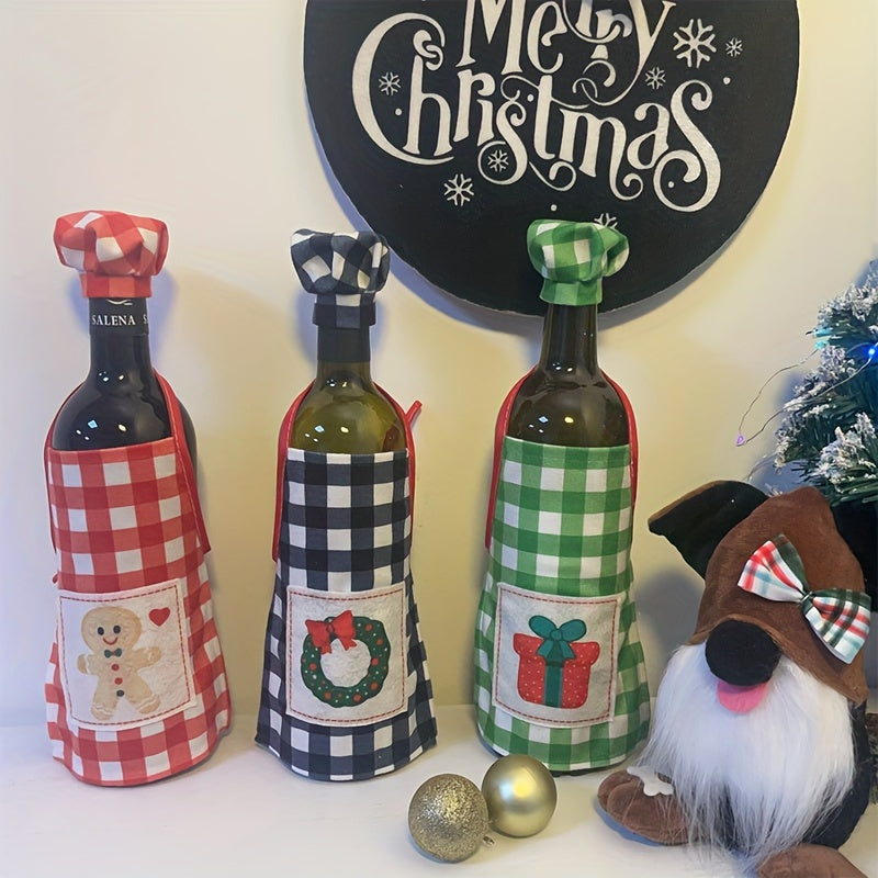 Christmas Wine Bottle Cover Chef Series Apron Sleeve Restaurant Decoration