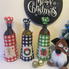 Christmas Wine Bottle Cover Chef Series Apron Sleeve Restaurant Decoration