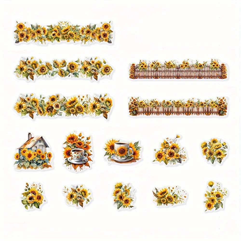 30pcs Alice Manor Light Retro Flower Guka Journal Stickers