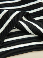 Boys Striped Sweater Round Neck Long Sleeve Warm Knit Pullover Top
