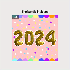 2022 New Year Balloons Golden Silvery Rose Golden Balloons Party Decorations