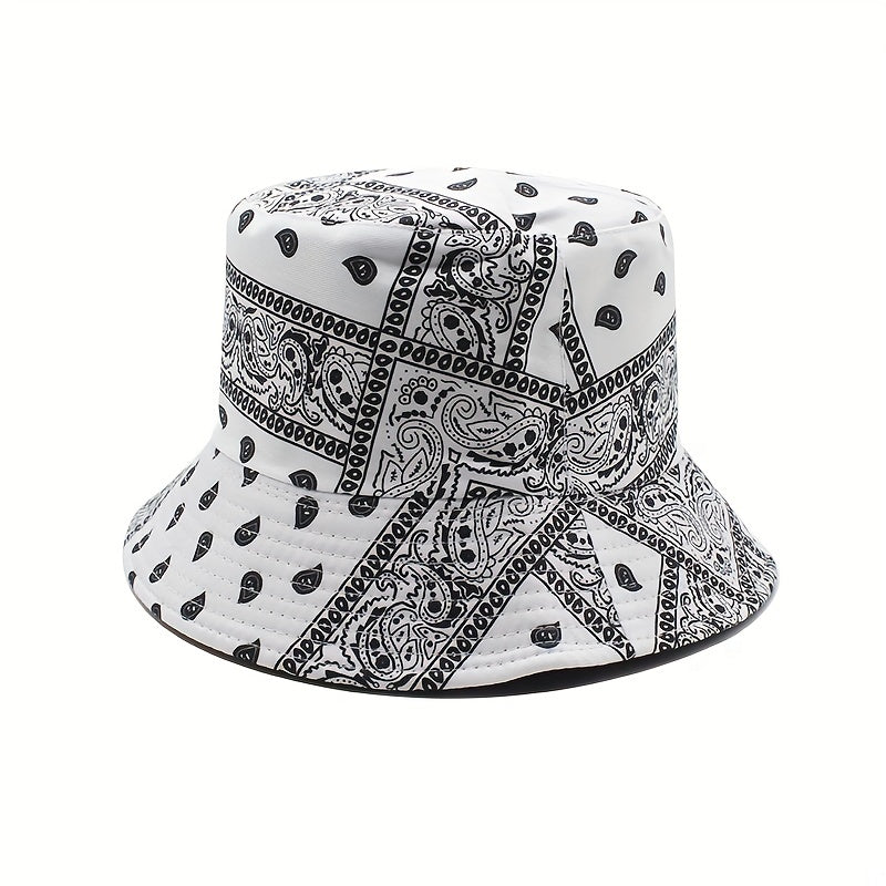 Paisley Pattern Reversible Bucket Hat for Outdoor
