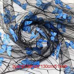 3D Butterfly Engagement Yarn Lace Embroidery Fabric DIY