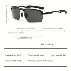 Polarized Sports Sunglasses Half Frame with Zipper Case