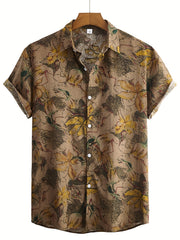 Men's Retro Ethnic Print Camp Collar Bowling Shirt