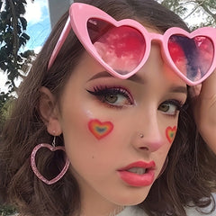 Y2K Heart Sunglasses Women Men UV400