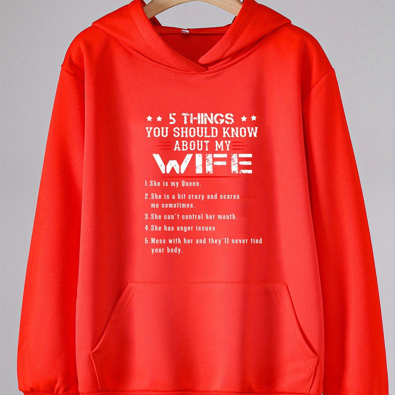 My Wife Print Hoodie For Girls Kids Casual Pullover Hooded Long Sleeve Top