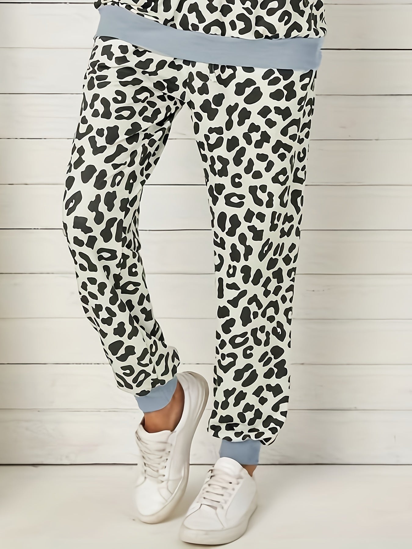 Leopard Hoodie & Joggers Two Piece Set