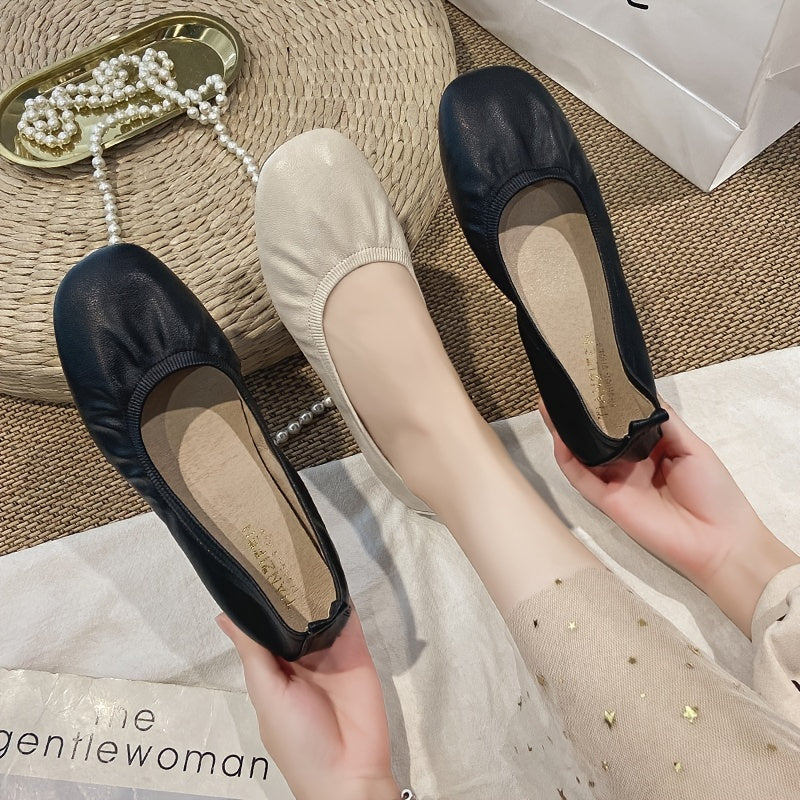 Women's Soft Sole Flat Shoes Faux Leather Ballet Shoes