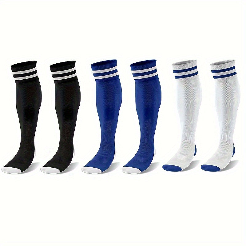 3 Pairs Soccer Football Socks For Youth Baseball Softball Socks