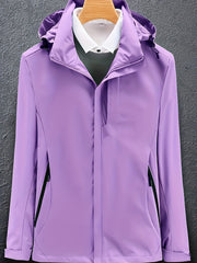 Women's Windproof Outdoor Sports Jacket with Removable Hat