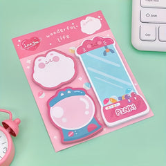 4 Pack Cartoon Sticky Notes 240 Message Stickers Students