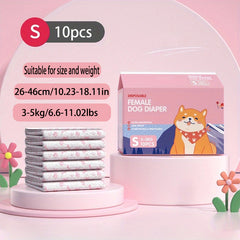 10pcs Disposable Pet Diapers Leak Proof Physiological Pants