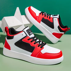 Men's Block Ankle Top Skate Shoes - Non Slip Casual Shoes