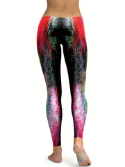 Galaxy Print Yoga Leggings - Stretchy Workout Leggings