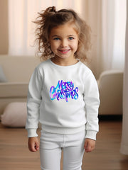 Comfy Xmas Print Sweatshirt Top Girls Gift Sports