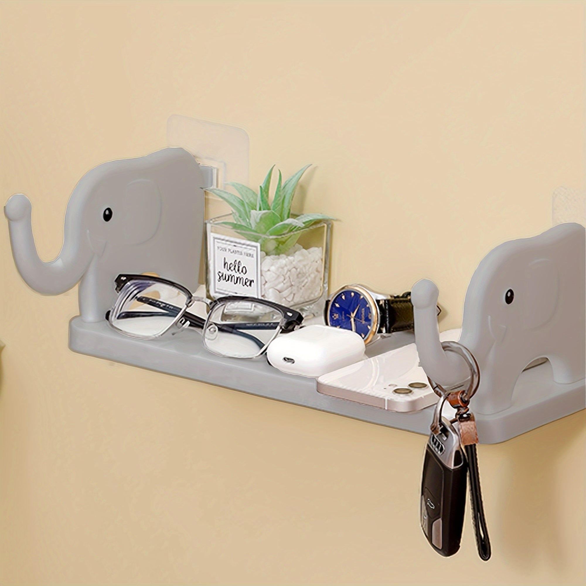 Gray Elephant Storage Rack for Kitchen and Bathroom