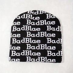 Winter Letter Printed Warm Hat Windproof Ear Protection Knitted Beanie
