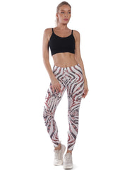 Striped Snake Print High Waist Skinny Leggings High Stretch
